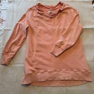 Pilcro And The Letterpress Anthropologie Cowl Neck Distressed Sweatshirt Size XL